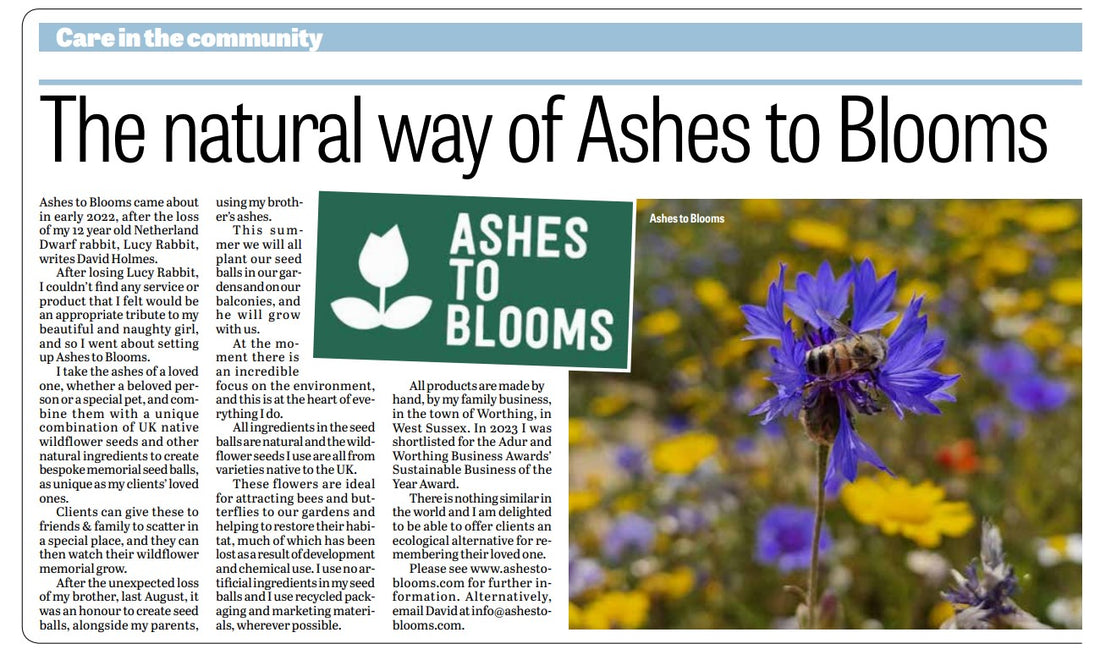 “The natural way of Ashes to Blooms” – Worthing Herald, 30/03/23